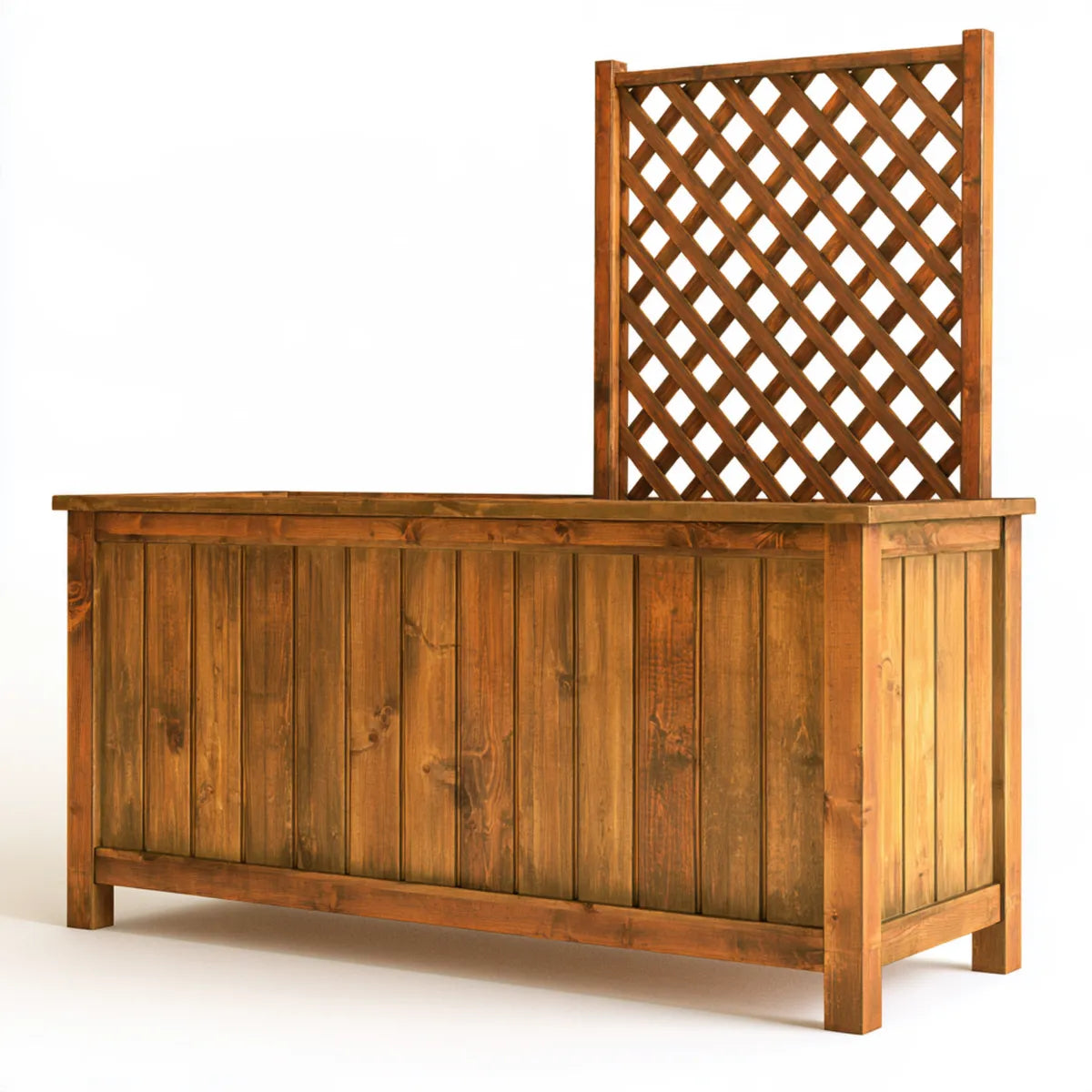 Outdoor Rectangular Wooden Planter Box with Trellis, 70 x 30 x 135 cm, Brown