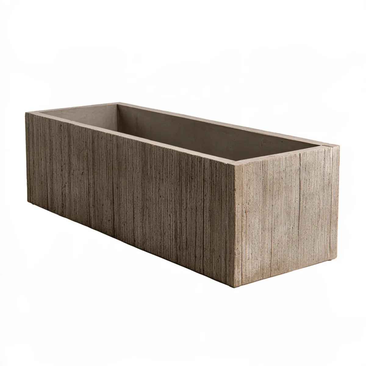 Rectangular Concrete Planter, 60 x 20 x 20 cm, Gray Cement Outdoor Flower Pot