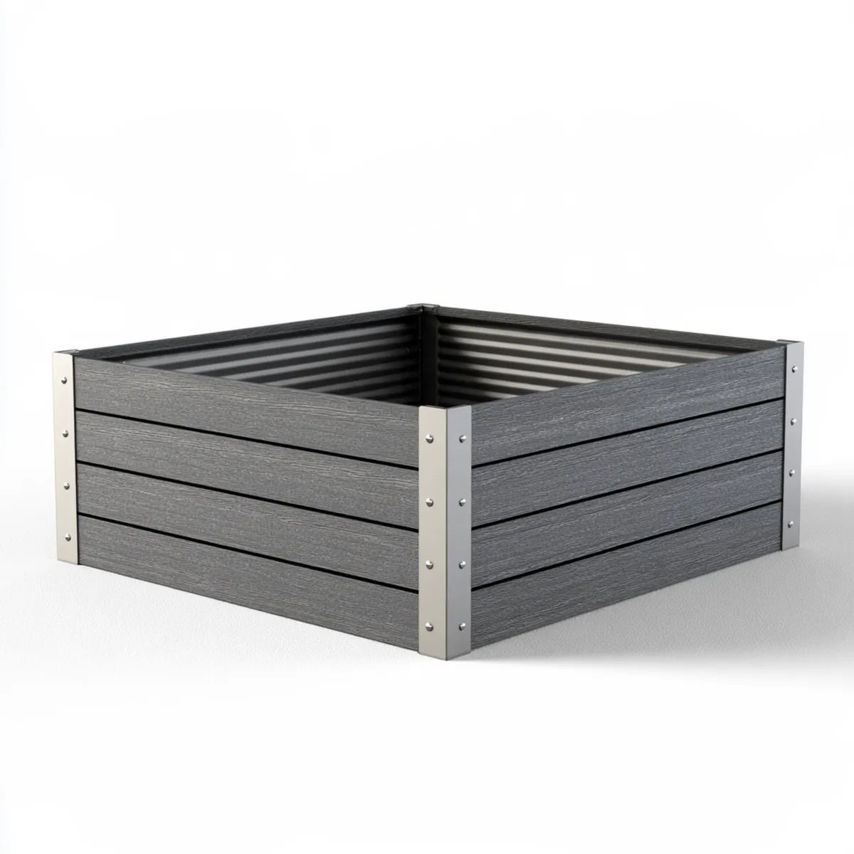 47.2 x 23.6 x 11.8 in Gray Wood-Plastic Composite Rectangular Raised Garden Bed Planter