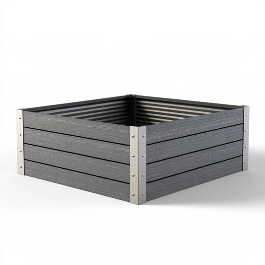 47.2 x 23.6 x 11.8 in Gray Wood-Plastic Composite Rectangular Raised Garden Bed Planter