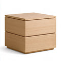 2-Drawer Nightstand, 23.6 x 17.7 x 23.6 in, Natural Oak Veneer MDF Bedside Table