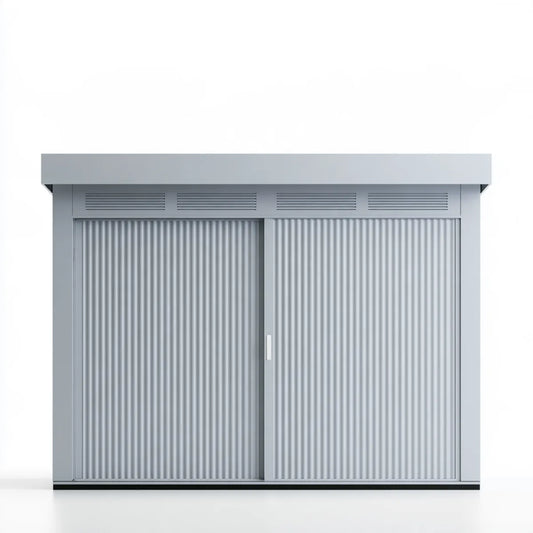 Galvanized Steel Outdoor Storage Shed with Double Sliding Doors, 10 ft W x 4 ft D x 6.3 ft H, Gray
